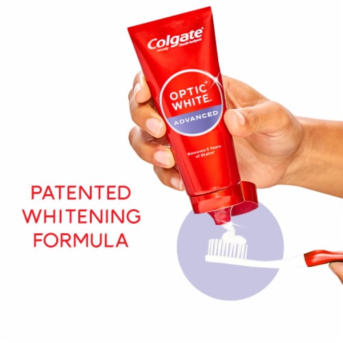 Colgate Optic White Advanced Teeth Whitening Toothpaste Sparkling White Perspective: right
