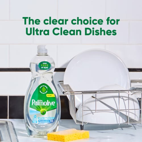 Palmolive Ultra Dishwashing Liquid Dish Soap Pure + Clear Fragrance Free Perspective: right