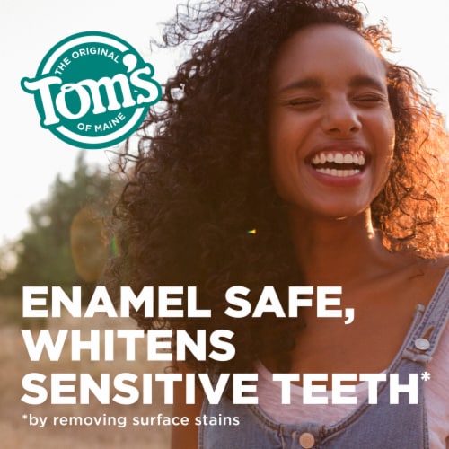 Tom's Sensitive + Whitening Soothing Mint Fluoride-Free Toothpaste Perspective: right