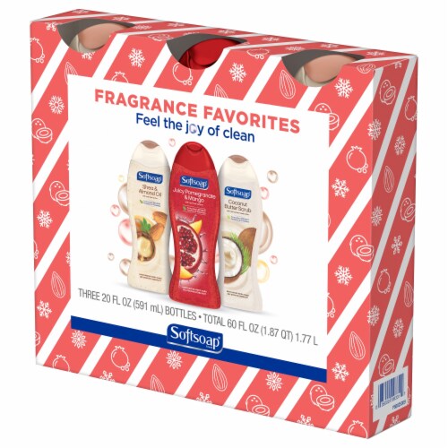 Softsoap® Gift Pack Body Wash Shea & Almond Oil Juicy Pomegranate & Mango & Coconut Butter Scrub Perspective: right