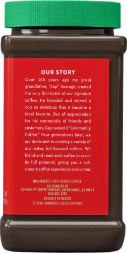 Community Coffee® Decaf Cafe Special® Medium-Dark Roast Instant Coffee Perspective: right