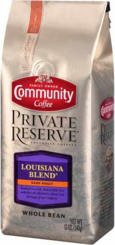 Community Coffee Private Reserve Louisiana Blend Dark Roast Whole Bean Coffee Perspective: right