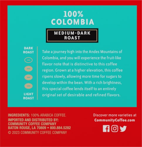 Community Coffee® 100% Colombia Medium-Dark Roast K-Cup® Coffee Pods Perspective: right