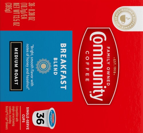 Community Coffee® Breakfast Blend Medium Roast K-Cup Coffee Pods Perspective: right