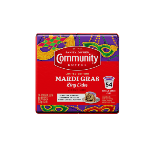 Community Coffee Mardi Gras King Cake Single-Serve Cups Perspective: right