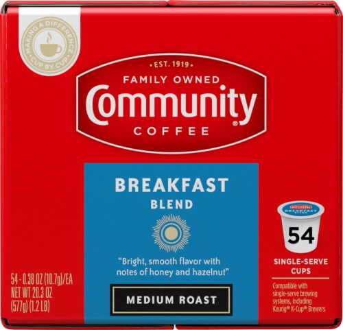 Community Coffee® Breakfast Blend Medium Roast K-Cup Coffee Pods Perspective: right