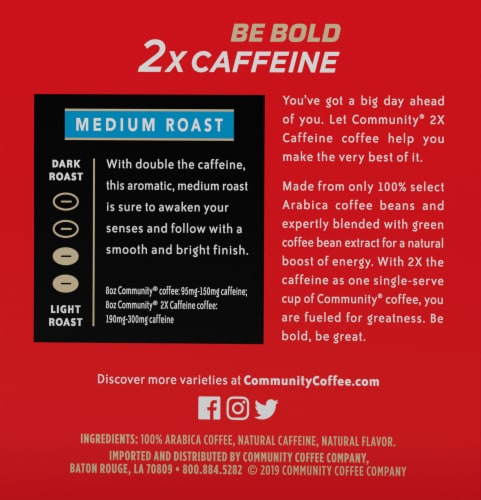 Community® Coffee Be Bold 2x Caffeine Medium Roast Coffee Single-Serve Cups Perspective: right