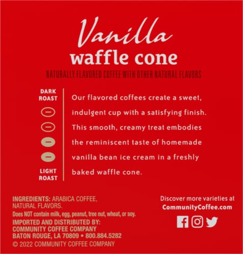 Community Coffee® Vanilla Waffle Cone Medium Roast K-Cup Coffee Pods Perspective: right