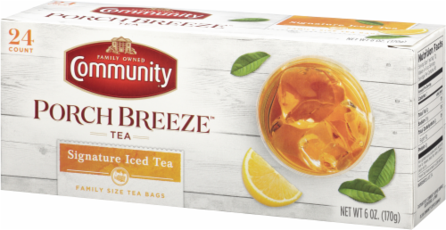 Community Coffee Porch Breeze Signature Iced Tea Bags Family Size Perspective: right