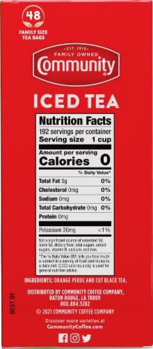 Community Coffee® Porch Breeze Signature Iced Tea Bags Perspective: right