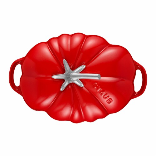 Staub Cast Iron Tomato Cocotte, Dutch Oven, 3-quart, Made in France, Cherry Perspective: right