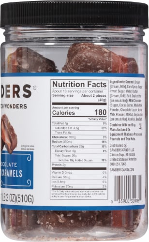 Sanders® Small Batch Wonders Milk Chocolate Sea Salt Caramels Tub Perspective: right