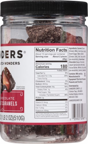 Sanders® Dark Chocolate Sea Salt Caramels Perspective: right
