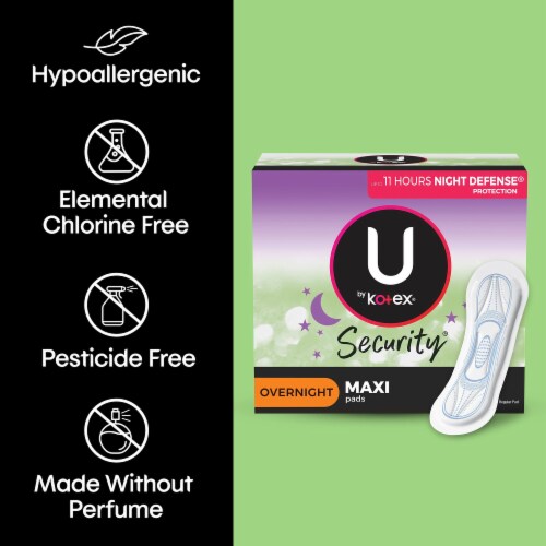 U by Kotex Security Heavy Absorbency Feminine Pad Maxi / Overnight 01404 14 per Pack Perspective: right