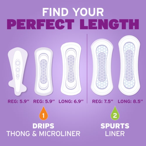Poise Liners Daily Incontinence Panty Liners 2 Drop Very Light Absorbency Long Pantiliners Perspective: right