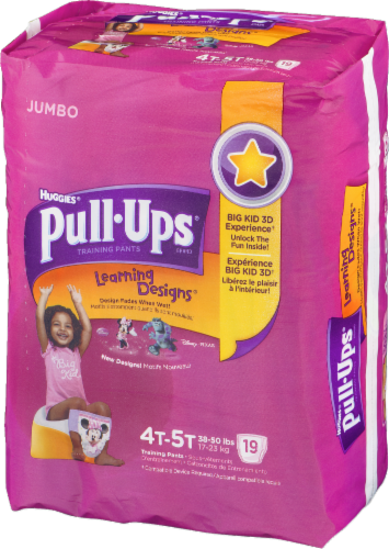Pull-Ups Girls' Potty Training Pants, 4T-5T (38-50 lbs) Perspective: right