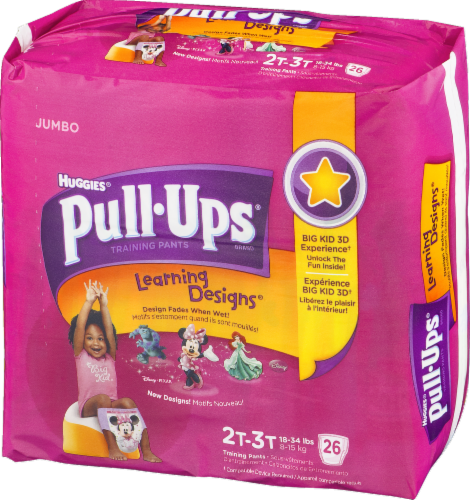 Pull-Ups Learning Designs Girls' Potty Training Pants, 2T-3T (16-34 lbs) Perspective: right