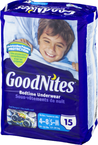 Goodnites Boys' Bedwetting Underwear, S/M (38-65 lbs) Perspective: right