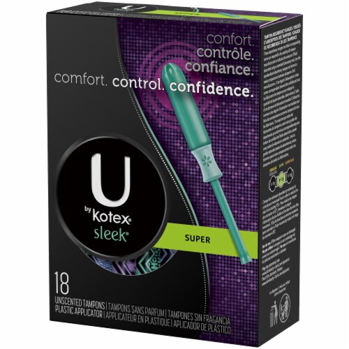 U by Kotex Sleek Super Unscented Tampons Perspective: right