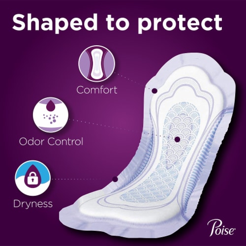 Poise Incontinence Pads and Postpartum Incontinence Pads 6 Drop Ultimate Absorbency Long Length Perspective: right