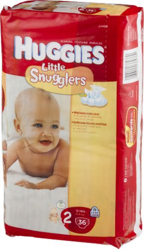 Huggies Little Snugglers Baby Diapers, Size 2 (12-18 lbs) Perspective: right