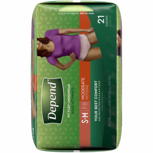 Depend FIT-FLEX Moderate Absorbency Small Medium Incontinence Underwear for Women Perspective: right
