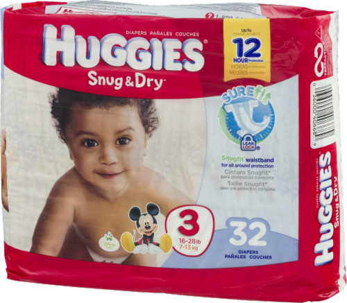 Huggies Snug & Dry Baby Diapers, Size 3 (16-28 lbs) Perspective: right