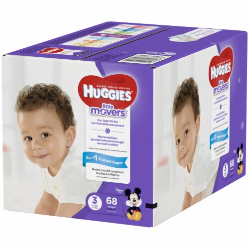 Huggies Little Movers Baby Diapers, Size 3 (16-28 lbs) Perspective: right