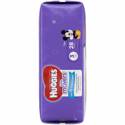 Huggies Little Movers Baby Diapers, Size 3 (16-28 lbs) Perspective: right