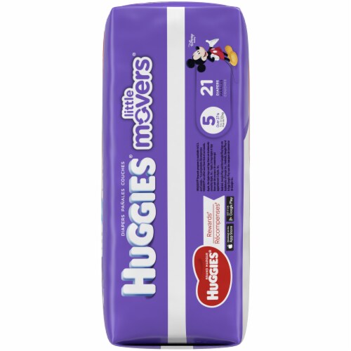 Huggies Little Movers Baby Diapers, Size 5 (27+ lbs) Perspective: right