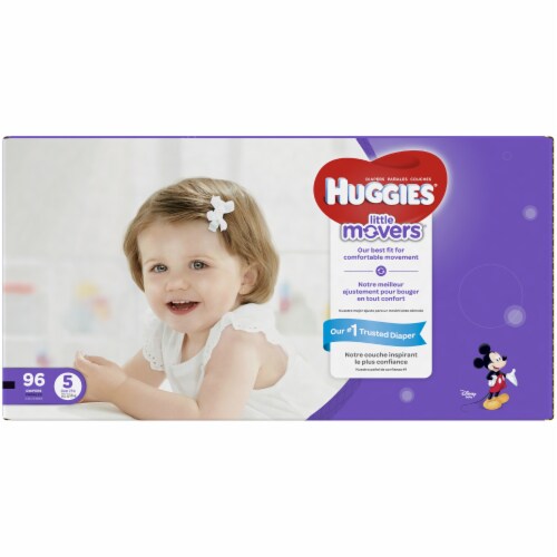 Huggies Little Movers Baby Diapers, Size 5 (27+ lbs) Perspective: right