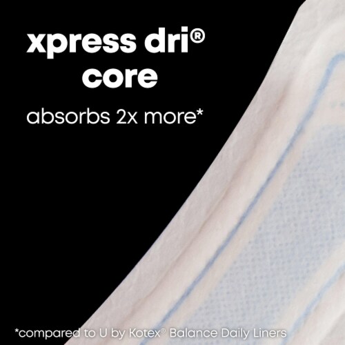 U by Kotex Balance Regular Length Wrapped Panty Liners Perspective: right