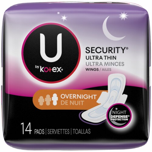 U by Kotex Security Ultra Thin Regular Pads with Wings Perspective: right