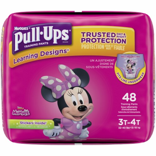 Pull-Ups Learning Designs Girls' Potty Training Pants, 3T-4T (32-40 lbs) Perspective: right