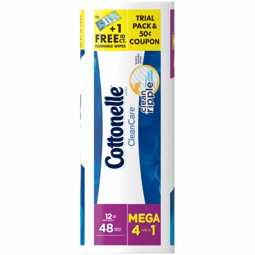 Cottonelle Clean Care Mega Roll Bath Tissue Perspective: right
