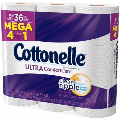 Cottonelle Ultra Comfort Care Mega Roll Bath Tissue Perspective: right