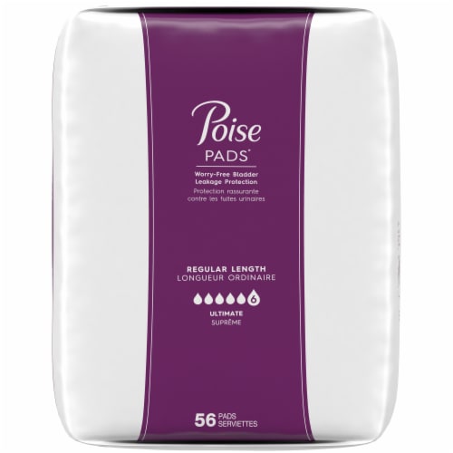 Poise Regular Length Ultimate Absorbency Pads 112 Count Perspective: right
