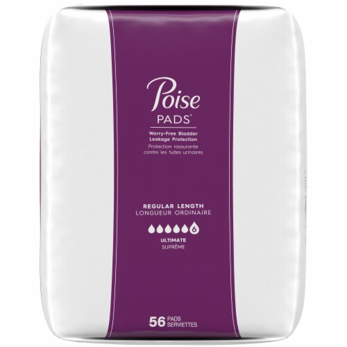 Poise Regular Length Ultimate Absorbency Pads 112 Count Perspective: right