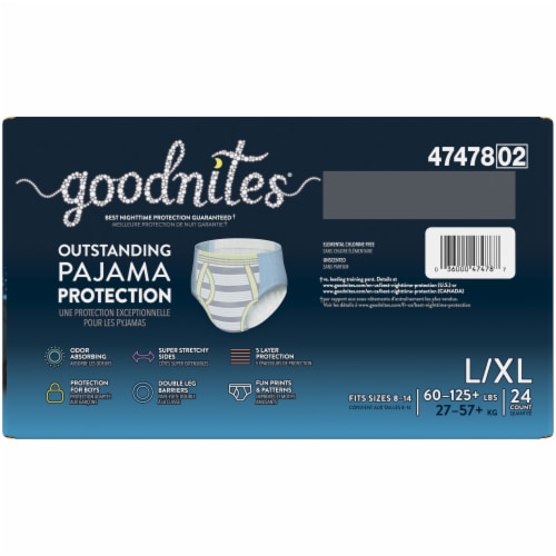 Goodnites Boys' Bedwetting Underwear, L/XL (60-125+ lbs), 24