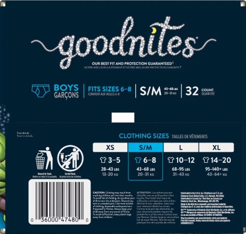 Goodnites Boys' Bedwetting Underwear, S/M (38-65 lbs), 32 ct - Ralphs