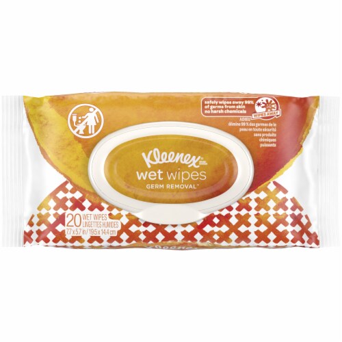 Kleenex Wet Wipes Germ Removal Flip-top Pack Perspective: right