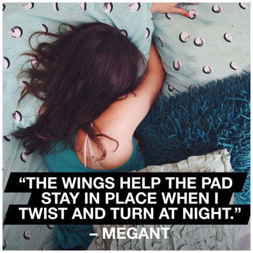 U by Kotex AllNighter Unscented Ultra Thin Overnight Pads with Wings Perspective: right