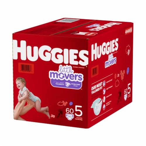 Huggies Little Movers Baby Diapers, Size 5 (27+ lbs) Perspective: right