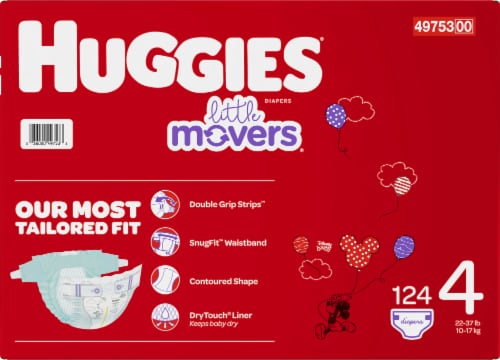 Huggies® Little Movers Baby Diapers, Size 4 (22-37 lbs) Perspective: right
