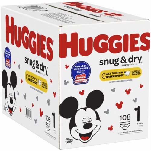 Huggies Snug & Dry Baby Diapers, Size 1 (8-14 lbs) Perspective: right
