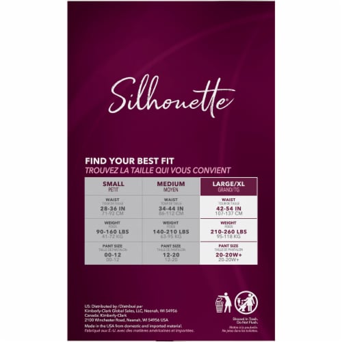 Depend Silhouette Maximum Absorbency L/XL Incontinence Underwear for Women Perspective: right