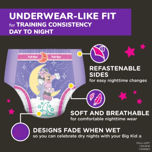Pull-Ups Girls' Night-Time Potty Training Pants 3T-4T Perspective: right