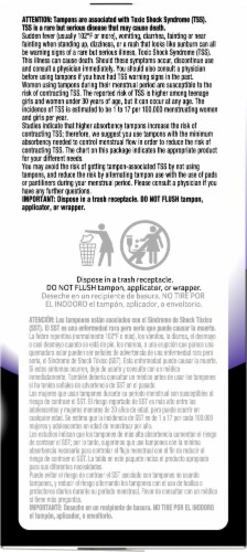 U By Kotex Security Regular Unscented Tampons Perspective: right