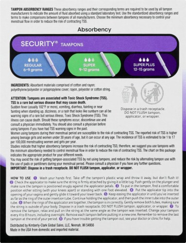 U By Kotex Security Regular Unscented Tampons Perspective: right