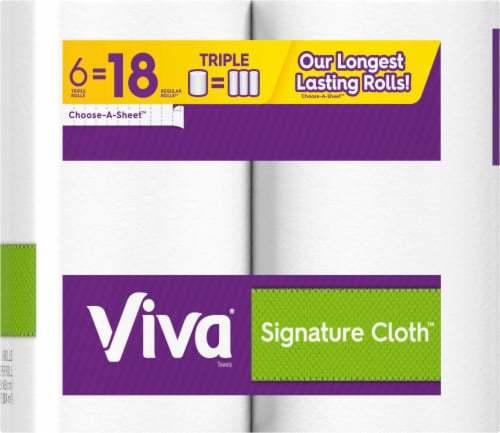 Viva Multi-Surface Cloth Paper Towels, Task Size - 12 Super Rolls (2 Packs  of 6) - 81 Sheets Per Roll